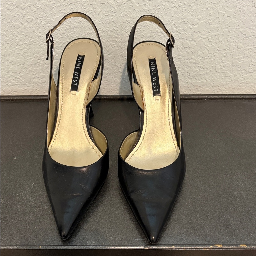 Nine West Black Slingback Heels